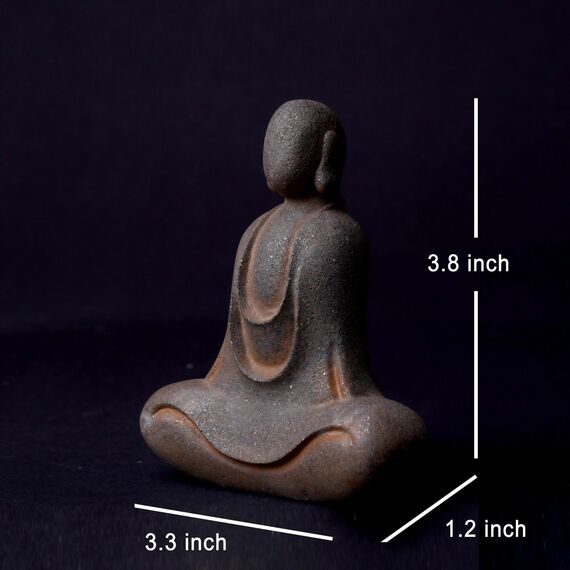 Daisylily Buddha-Statue ohne Gesicht, massives Gusseisen, für drinnen und draußen, Zen-Dekor für spirituelle Raummeditation