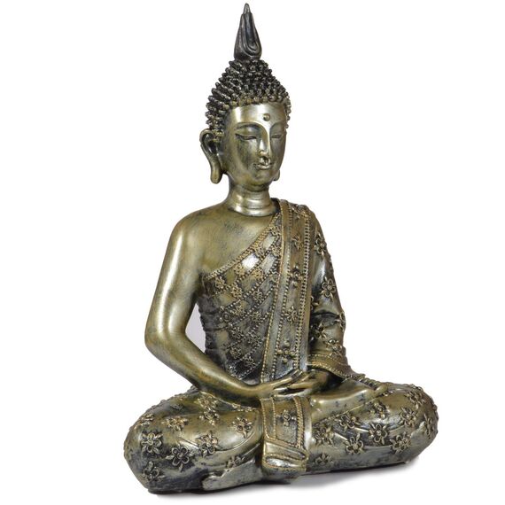 INtrenDU Buddha Figur groß 40cm meditierend Buddhismus Dekoration für die Wohnung