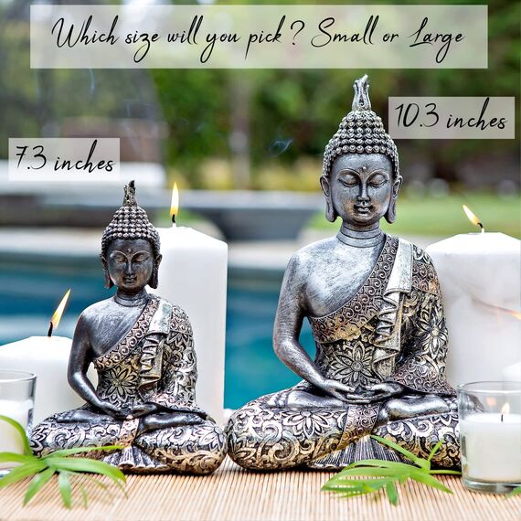 25DOL Buddha-Statuen für Zuhause 18,5 cm Buddha-Statue (Die letzte Meditation) Sammlerstücke Figuren Meditation, spirituelles Wohnzimmer, Yoga Zen Dekor Hindu- und Ostasiatische Dekoration