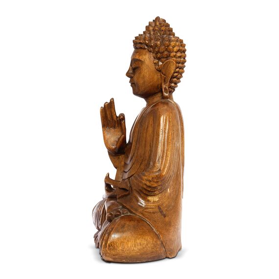 G6 Collection Buddha-Statue aus massivem Holz, 50,8 cm, handgefertigt, meditierend, handgefertigt, traditionelle, moderne Kunst (50,8 cm hoch)