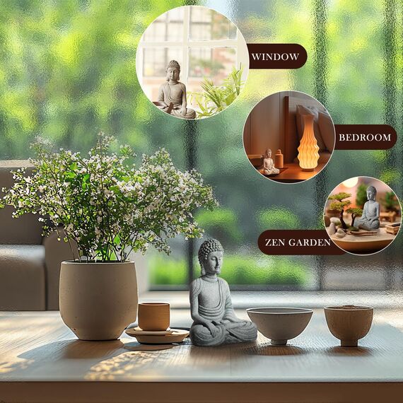 Buddha-Statuen, Buddah-Statute, meditierende Statute, Buda-Statue, Zen-Meditation, Naturstein, handgefertigt für Meditation, Yoga, Fisch, Aquarium, spiritueller Zen-Garten, Feng Shui Chakra Heilung