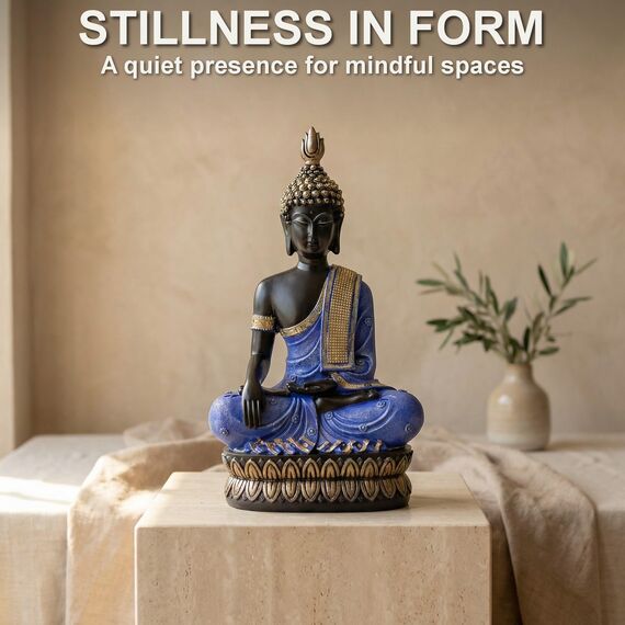 25DOL Buddha Statues for Home. 13" Buddha Statue (The Moment of Enlightenment). Collectibles and Figurines, Meditation Decor, Spiritual Living Room Decor, Yoga Zen Decor, Hindu and East Asian Décor