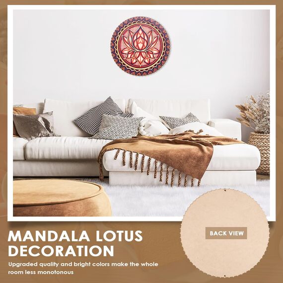 Smallterm Wanddeko Metall Wand Schlafzimmer Lotus Mandala Kunst EIN der Wand Lotus Mandala Metall Wand Behang für Raum Dekoration BöHmische Wand Kunst, 30 x 30 cm