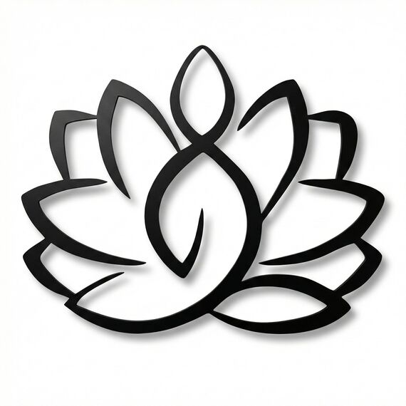 Metall-Wand-Dekor, Lotus-Blumen-Kunst, Home Decor Yoga-Schild, böhmische Kunstwerke (60 x 49 cm)