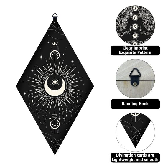 craspire 3 Stück Rustikale Boho-Wanddekoration, Sonne Und Mond, Wandkunst, Yoga, Lotus, Wanddekoration, Minimalistische Boho-Raumdekoration, Rhombus, Holzauge, Wandbehang, Bauernhaus, Mond-Wandschild