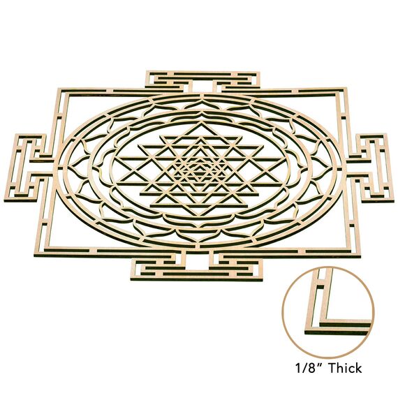 Sri Yantra Labyrinth 30,5 cm Dickes Chakra Holz Wand Kunst Dekor Heilige Geometrie Kunst Geometrie Kunst Tapisserie Poster