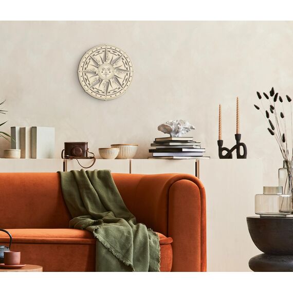 Vierte Ebene 30,5 cm Sonnenkompass Holz Wanddekoration Holzkunst Symbol Ideal für einen antiken, nautischen Look Ihr Zuhause, Wohnzimmer, Schlafzimmer, spirituelle Dekoration Yoga-Raum