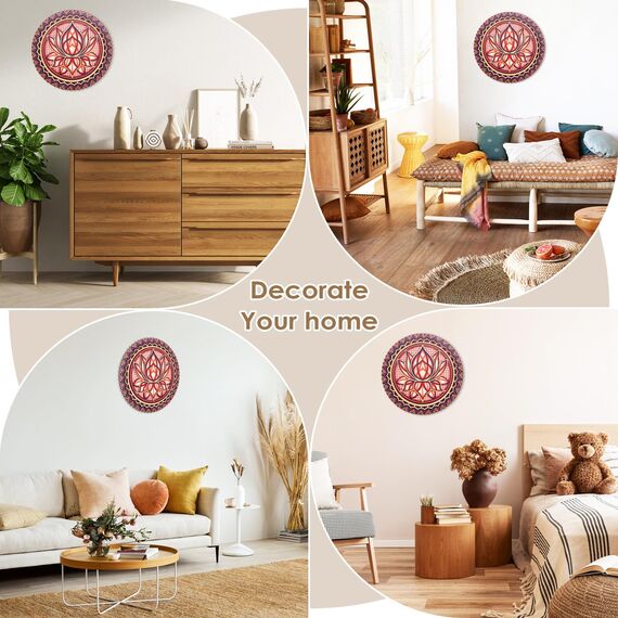 Smallterm Wanddeko Metall Wand Schlafzimmer Lotus Mandala Kunst EIN der Wand Lotus Mandala Metall Wand Behang für Raum Dekoration BöHmische Wand Kunst, 30 x 30 cm