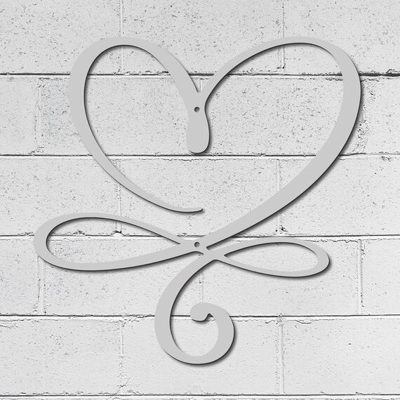 CREATCABIN Infinity Herz Metall Wandkunst Wanddekoration Liebe Eisen Wandschilder Hängende Metallornament Skulptur Für Balkon Garten Zuhause Wohnzimmer Dekoration Silber 30cm