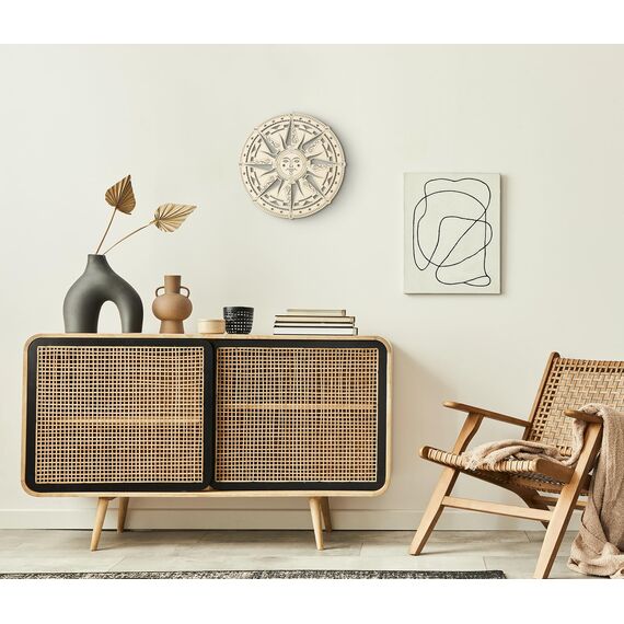 Vierte Ebene 30,5 cm Sonnenkompass Holz Wanddekoration Holzkunst Symbol Ideal für einen antiken, nautischen Look Ihr Zuhause, Wohnzimmer, Schlafzimmer, spirituelle Dekoration Yoga-Raum