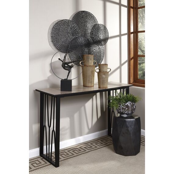 Sagebrook Home 11709 Metall Lotus Blatt Wanddekoration Schwarz Metall 39 x 1 x 18 Zoll