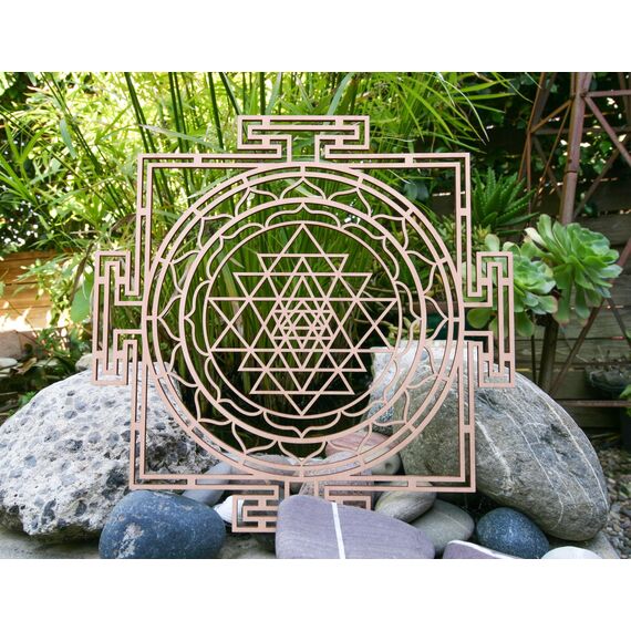 Sri Yantra Labyrinth 30,5 cm Dickes Chakra Holz Wand Kunst Dekor Heilige Geometrie Kunst Geometrie Kunst Tapisserie Poster