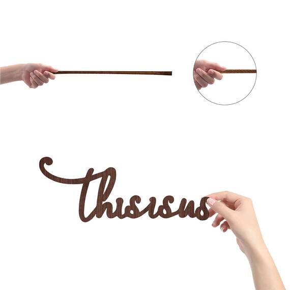 CREATCABIN Holzschild Wandkunst Dies Sind Wir Brief Zeichen Laser Cut Worte Dekorative Wandskulptur Hängendes Dekor Unvollendet Für Einweihungstür Wand Raumdekoration Braun 11.9 x 4.5 Zoll