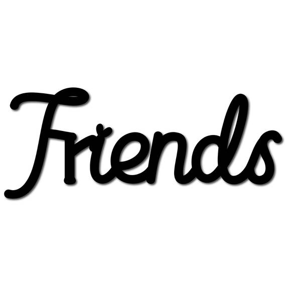 CREATCABIN Friends Wooden Wall Art Decor Wood Sign Laser Cut Lindwood Silhouette Decorative Hanging Sculpture for Yoga Studio Living Room Bedroom Shop Coffee Home Wall Door Gift Black 11.81x4.72Inch