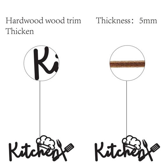 CREATCABIN Küchen-Holzschild Wanddekoration Rustikaler Buchstabe Ausgeschnitten Wörter Kunst Lasergeschnitten Unvollendet Aufhängen Dekorativ Für Zuhause Küche Esszimmer Dekoration 11.81 x 4.72 Zoll