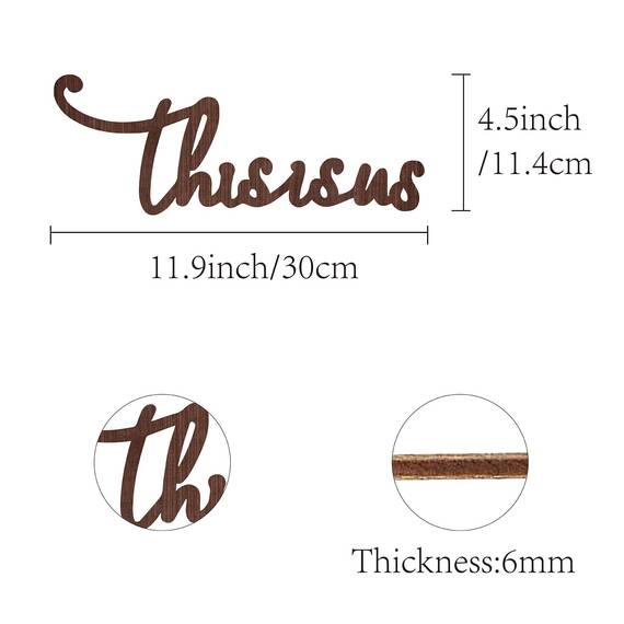CREATCABIN Holzschild Wandkunst Dies Sind Wir Brief Zeichen Laser Cut Worte Dekorative Wandskulptur Hängendes Dekor Unvollendet Für Einweihungstür Wand Raumdekoration Braun 11.9 x 4.5 Zoll