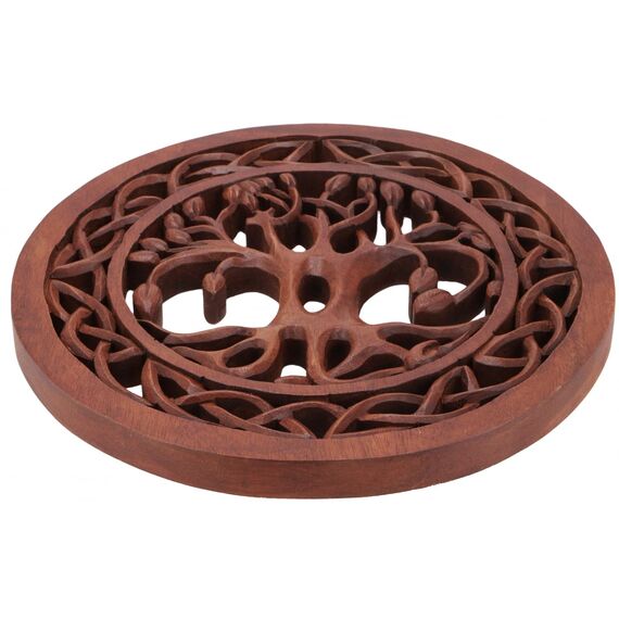GURU SHOP Geschnitztes Wandbild Deko Wandrelief Tree of Life - Lebensbaum, 2x30x30 cm