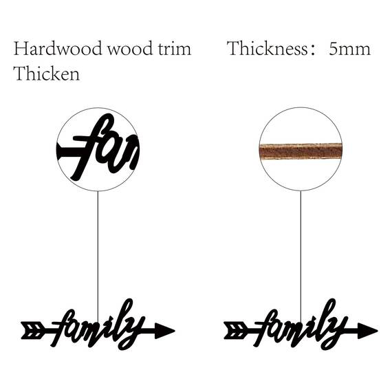 CREATCABIN Pfeil-Familien-Schild Holz Wanddekoration Kunstausschnitt Buchstabe Wort Laserschnitt Unvollendet Accessoire Rustikal Für Wohnzimmer Haustür Bauernhaus Veranda Dekoration 28x9.5cm Schwarz