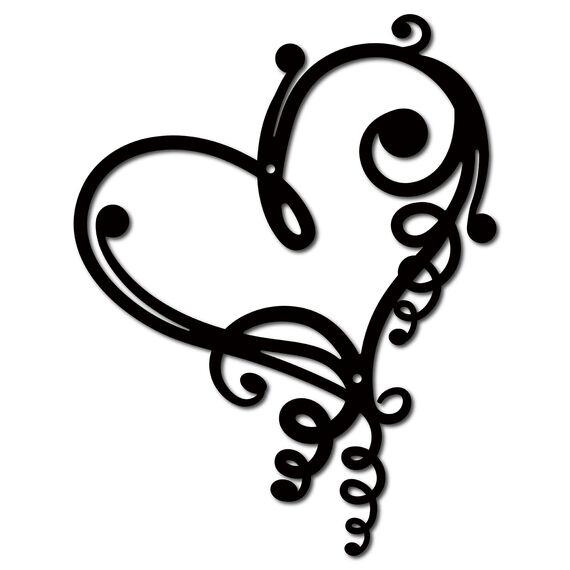 CREATCABIN Herz-Metall-Wandkunst Dekor Schwarze Wandschilder Liebe Eisen Hängende Metallornament-Skulptur Terrasse Balkon Garten Zuhause Wohnzimmer Dekoration Für Drinnen Draußen Geschenk 30x23.4cm