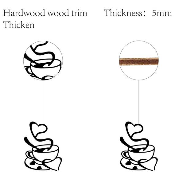 CREATCABIN Kaffeetasse Aus Holz,Wandkunst,Dekor,Holzschild,Lasergeschnittene Lindenholz-Silhouette,Dekorative Hängeskulptur Für Café,Restaurants,Küche,Zuhause,Wand,Bauernhaus,Geschenke,Schwarz,30x23cm