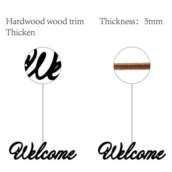 CREATCABIN Willkommen Holzbuchstaben Ausgeschnittene Schilder Lasergeschnittenes Holzschild Lindenholz Dekorativ Unvollendet Aufhängen Für Zuhause Büro Café Geschäfte Malerei Kunsthandwerk DIY,30x8cm