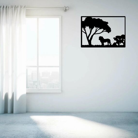 Minimalistische schwarze Wanddekoration aus Holz, rustikale Bauernhaus-Wandbehang, Silhouette für Wohnzimmer, Schlafzimmer, Badezimmer, Küche oder Büro – perfektes Einweihungsgeschenk (Ausrüstung)