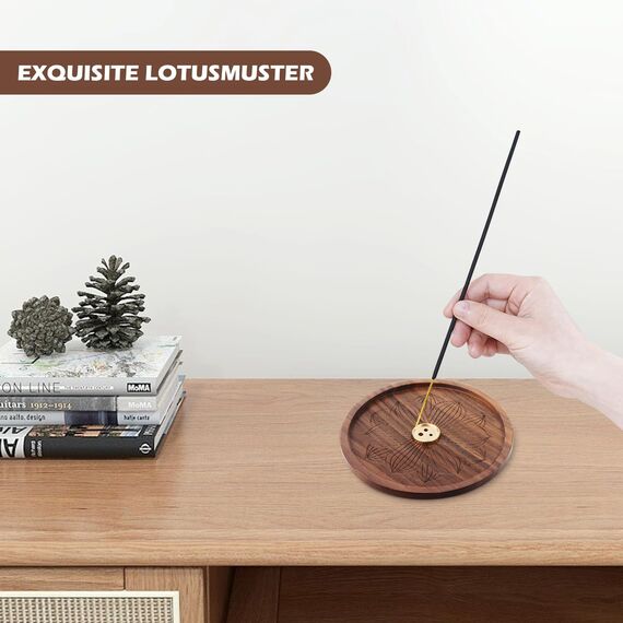 Holzlotus Räucherstäbchenhalter,Handgefertigter Brenner für Räucherstäbchen Halter Lotus Stick Räuchergefäß Weihrauchhalter Brenner Incense Sticks für Heimdekoration, Meditation und Yoga