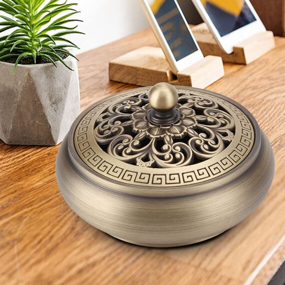 Kupfer Räuchergefäß Räucherstäbchen Lotus Buddha Räuchergefäß Halter Metall Vintage Räuchergefäß Holzkohleofen Luxus Ständer Räucherstäbchen