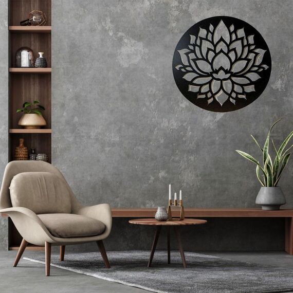 Minimalistische schwarze Wanddekoration aus Holz, rustikale Bauernhaus-Wandbehang, Silhouette für Wohnzimmer, Schlafzimmer, Badezimmer, Küche oder Büro – perfektes Einweihungsgeschenk (Ausrüstung)