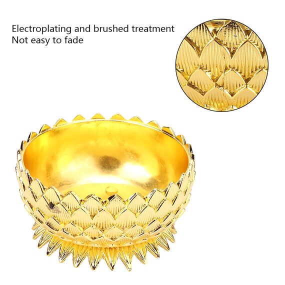 2 Stück Lotus Räuchergefäß mit Deckel 7 × 5cm Mini Hollow Räucherschale Räuchergefäß Vintage Weihrauchbehälter Räucherstäbchenhalter für Zuhause BüroTeehaus Dekoration (Gold)