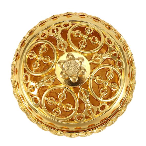 2 Stück Lotus Räuchergefäß mit Deckel 7 × 5cm Mini Hollow Räucherschale Räuchergefäß Vintage Weihrauchbehälter Räucherstäbchenhalter für Zuhause BüroTeehaus Dekoration (Gold)