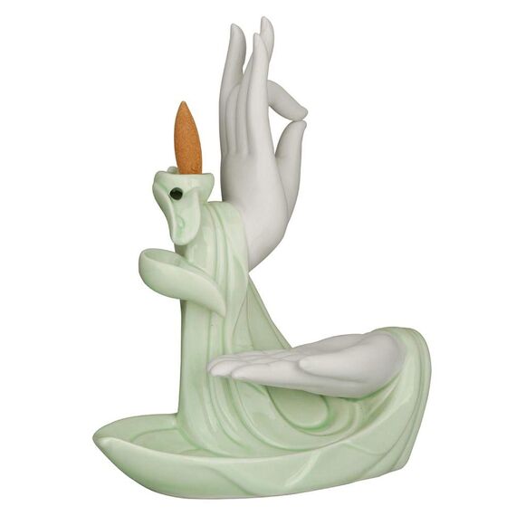 Lotus Backflow Incense Burner Waterfall Incense Holder with 10pcs Backflow Incense Cone for Home Office Bedroom Yoga Decor Gift Decorations Statue Ornaments (Lotus 2)