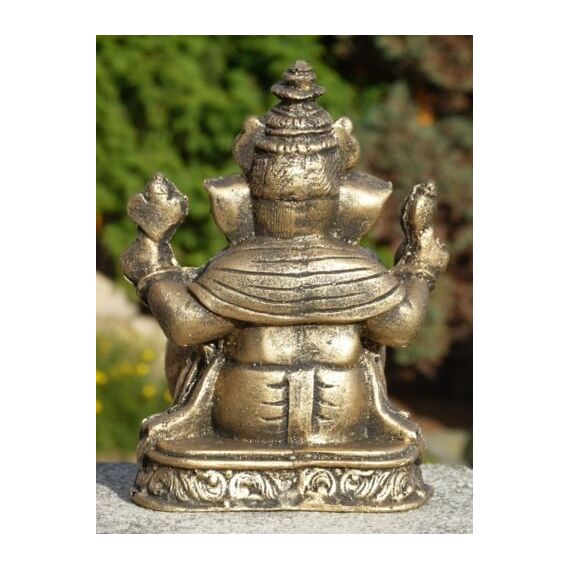 Wogeka - Goldener Elefantengott Ganesha - aus Resin als Gerschenkidee zu Geburtstag, Weihnachten als Deko für Garten und Wohnung Elefant Buddha Feng Shui Res14