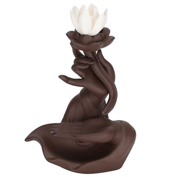 Fyearfly Lotus Rückfluss Räuchergefäß, Handgemachte Rauch Räucherstäbchenhalter, Herz Räucherstäbchen Brenner Innovative Backflow Keramik für Innenministerium Schlafzimmer Yoga Dekoration