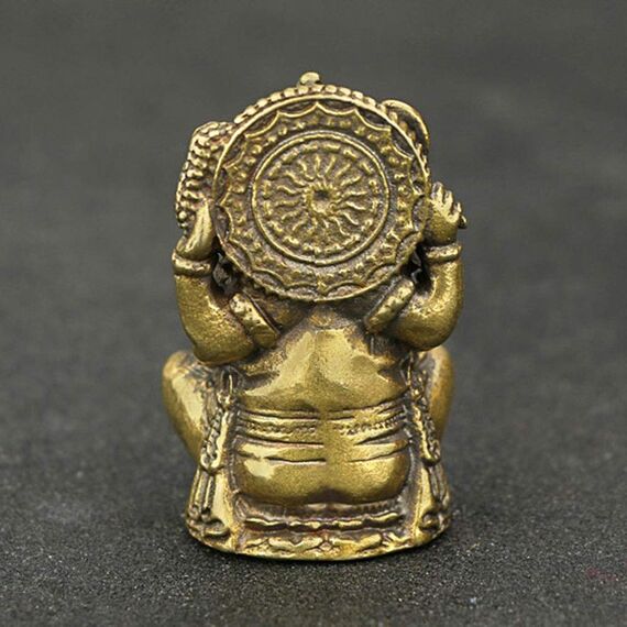 QWERWEFR Mini Vintage Messing Ganesha Statue Tasche Indien Thailand Elefantengott Figur Skulptur Home Office Schreibtisch Dekorative Ornament Geschenk