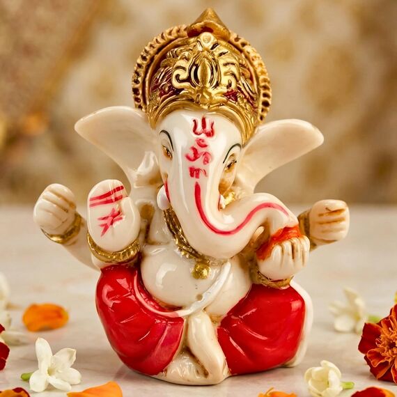 LOVENSPIRE Ganesha-Statue aus Acryl, Ganpati-Figur, Gott des Glücks und des Erfolgs, für Heimdekoration und Auto-Armaturenbrett, Einweihungsfeier, Pooja-Dekoration, Diwali-Dekoration, 1 Stück