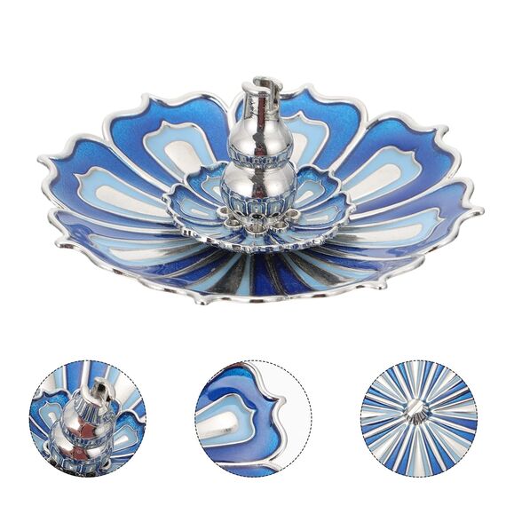 Garneck Lotus Räucherstäbchen Halter Stick Weihrauch Brenner Räuchergefäß Weihrauch Schüssel für Zuhasue Büro Yoga Teehaus Dekoration Blau