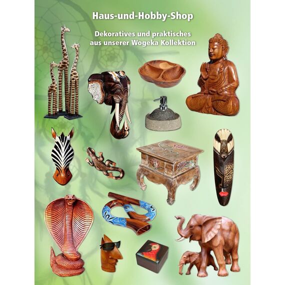 Wogeka - Goldener Elefantengott Ganesha - aus Resin als Gerschenkidee zu Geburtstag, Weihnachten als Deko für Garten und Wohnung Elefant Buddha Feng Shui Res14