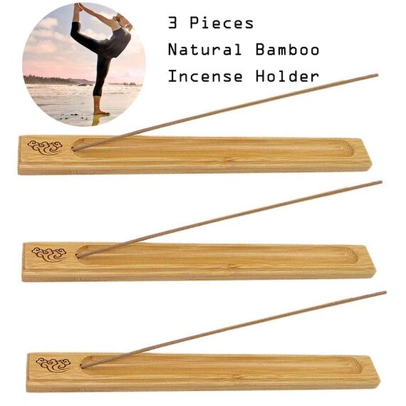 Bambus Holz Räucherstäbchen Halter Weihrauchbrenner Aschefänger Ash Catcher Räucherstäbchenhalter Räucherstäbchen Brenner Halter Aschefänger Räucherstäbchenhalter Lotus Halterung Räucherstäbchen 3Pcs