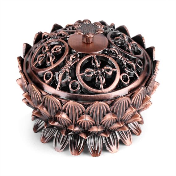 Räucherkegel, Räucherkegel, Vintage-Lotusform, Räucherkegelhalter, Lotus-Kupferlegierung, Räucherstäbchenhalter, Dekorationswerkzeug für Zuhause, Büro, Dekoration