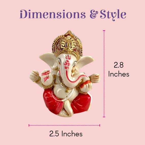 LOVENSPIRE Ganesha-Statue aus Acryl, Ganpati-Figur, Gott des Glücks und des Erfolgs, für Heimdekoration und Auto-Armaturenbrett, Einweihungsfeier, Pooja-Dekoration, Diwali-Dekoration, 1 Stück