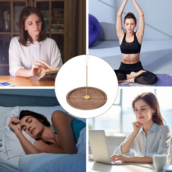 Räucherstäbchen Halter, Holzlotus Räucherstäbchenhalter, Lotus Stick Räuchergefäß, Räucherstäbchenhalter Lotus, Weihrauchhalter für Meditation, Yoga und Heimdekoration