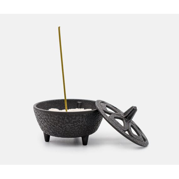 Zen Minded Gusseisen Japanische Lotus-förmigen Weihrauch Räucherstäbchenhalter & Brenner In Schwarz