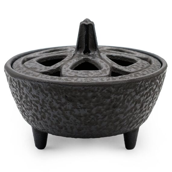 Zen Minded Gusseisen Japanische Lotus-förmigen Weihrauch Räucherstäbchenhalter & Brenner In Schwarz