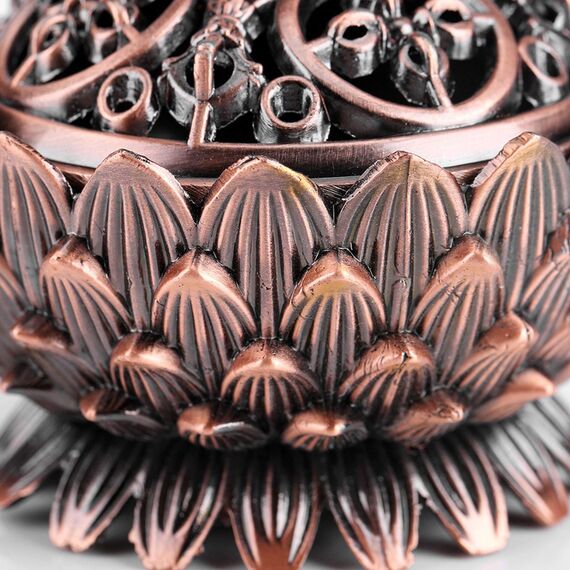 Räucherkegel, Räucherkegel, Vintage-Lotusform, Räucherkegelhalter, Lotus-Kupferlegierung, Räucherstäbchenhalter, Dekorationswerkzeug für Zuhause, Büro, Dekoration