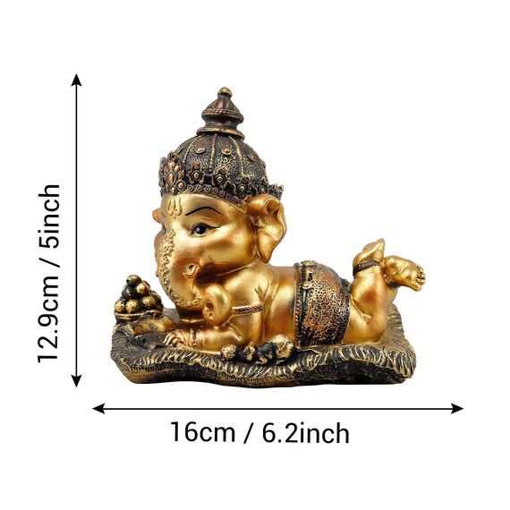 TIED RIBBONS Ganesha-Statue | Harz, 5 Zoll | Indische Götterfiguren zur Heimdekoration | Ganesha-Figur für Armaturenbrett, Tisch, Pooja | Indische Dekorationen für den | Gastgeschenke für Pooja