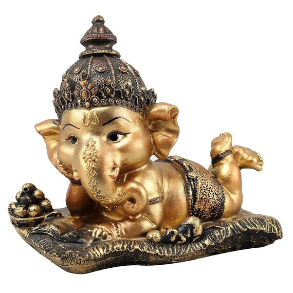 TIED RIBBONS Ganesha-Statue | Harz, 5 Zoll | Indische Götterfiguren zur Heimdekoration | Ganesha-Figur für Armaturenbrett, Tisch, Pooja | Indische Dekorationen für den | Gastgeschenke für Pooja