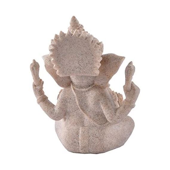Yikko Ganesha Buddha Statue, Sandstein Elefant Statue Handgemachte Skulptur für Meditation Heimdekoration Geschenk Ornamente
