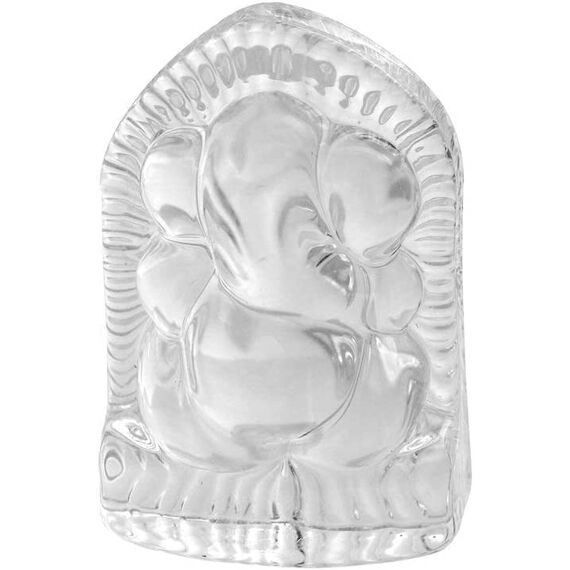 Satre Online And Marketing Kristallglas Ganesha Idol Statue/Auto Armaturenbrett/Zuhause/Büro Dekoration (Silber)