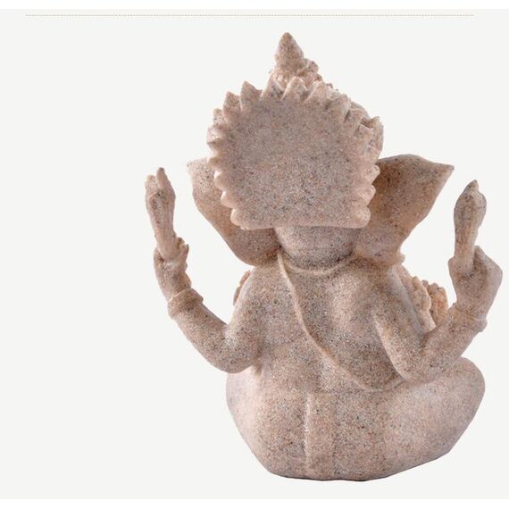 Yerdos Buddha-Statue, Sandstein, Ganesha-Statuen, handgefertigt, Ganesha-Idol für Auto, Hindu-Statuen, Ganesha-Idol, Budda-Statuen für Heimdekoration, grau, 9 x 7,5 x 6 cm, Mini (SD3)